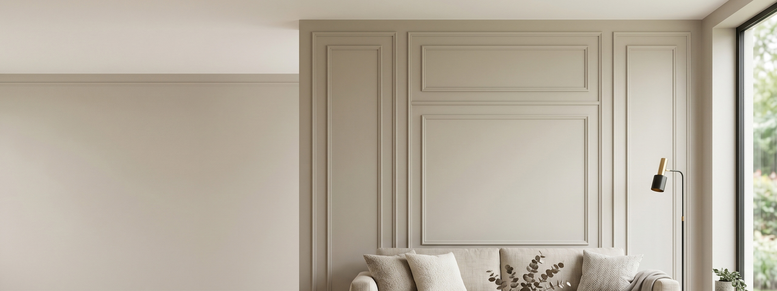 BNANO UK decorative wall moulding profiles in a modern living room